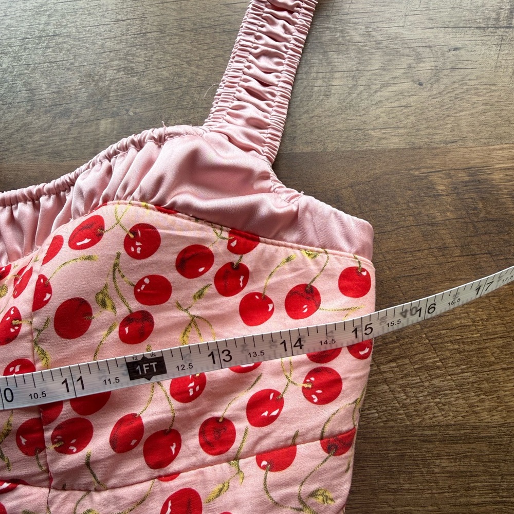 ASTR The Label Cherry Pink Milkmaid Cropped Cami Valentines Bustier Top S NWT - Picture 11 of 12